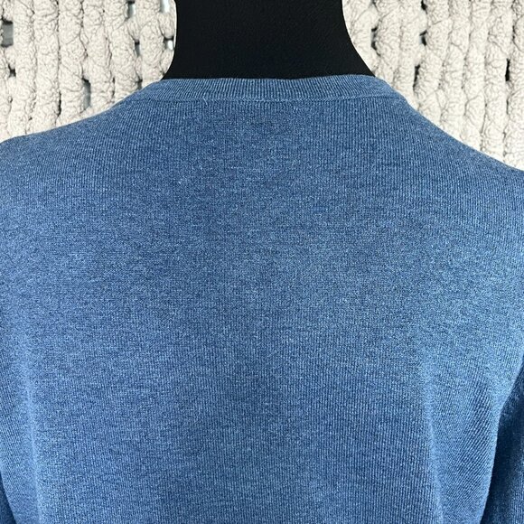 2 H&M Fine Knit Crewneck Cardigans Navy Blue & Medium Blue SIze M - Picture 7 of 16
